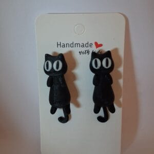 Oorbellen zwarte katjes